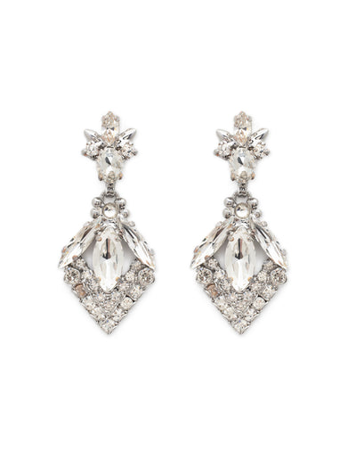 Baroque Statement Earring - EDG2PDCRY - <p>The intricate design on these statement-making earrings is sure to turn heads! A variety of crystal shapes surround one central navette crystal. From Sorrelli's Crystal collection in our Palladium finish.</p>