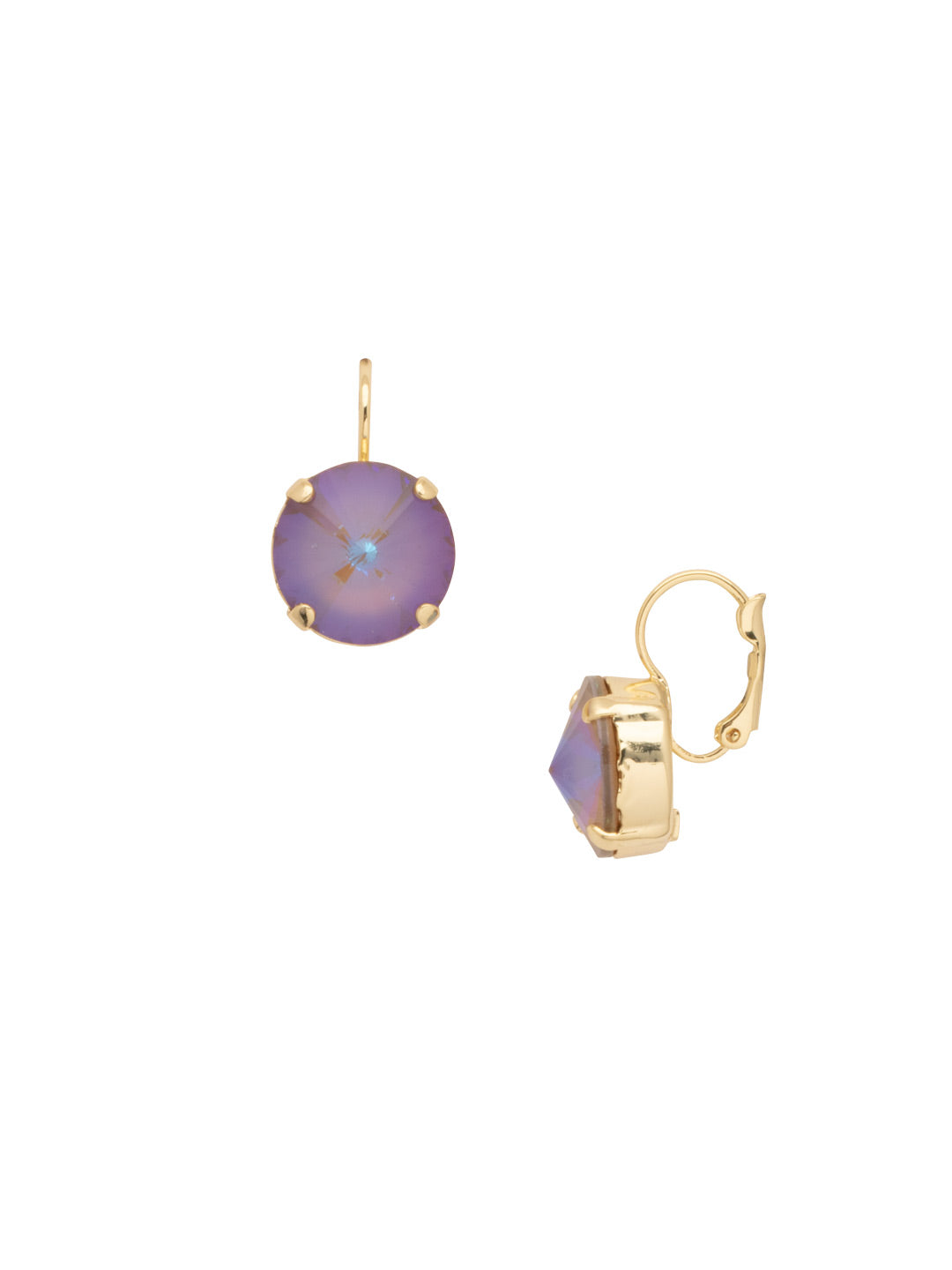 Nadine Dangle Earrings - EDH108BGCAO - <p>The Nadine Dangle Earrings feature a single round rivoli-cut crystal with a lever-back French wire. From Sorrelli's Cappucino collection in our Bright Gold-tone finish.</p>