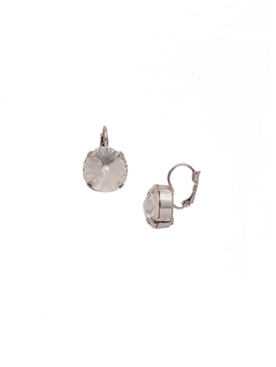 Nadine Dangle Earrings - EDH108PDCRY - <p>The Nadine Dangle Earrings feature a single round rivoli-cut crystal with a lever-back French wire. From Sorrelli's Crystal collection in our Palladium finish.</p>