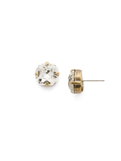 Halcyon Stud Earrings - EDH25AGCRY - <p>A beautiful, luminous cushion-cut crystal in a classic four-pronged setting that's ideal for everyday wear. From Sorrelli's Crystal collection in our Antique Gold-tone finish.</p>