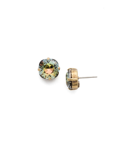 Halcyon Stud Earrings - EDH25AGSDE - <p>A beautiful, luminous cushion-cut crystal in a classic four-pronged setting that's ideal for everyday wear. From Sorrelli's Selvedge Denim collection in our Antique Gold-tone finish.</p>