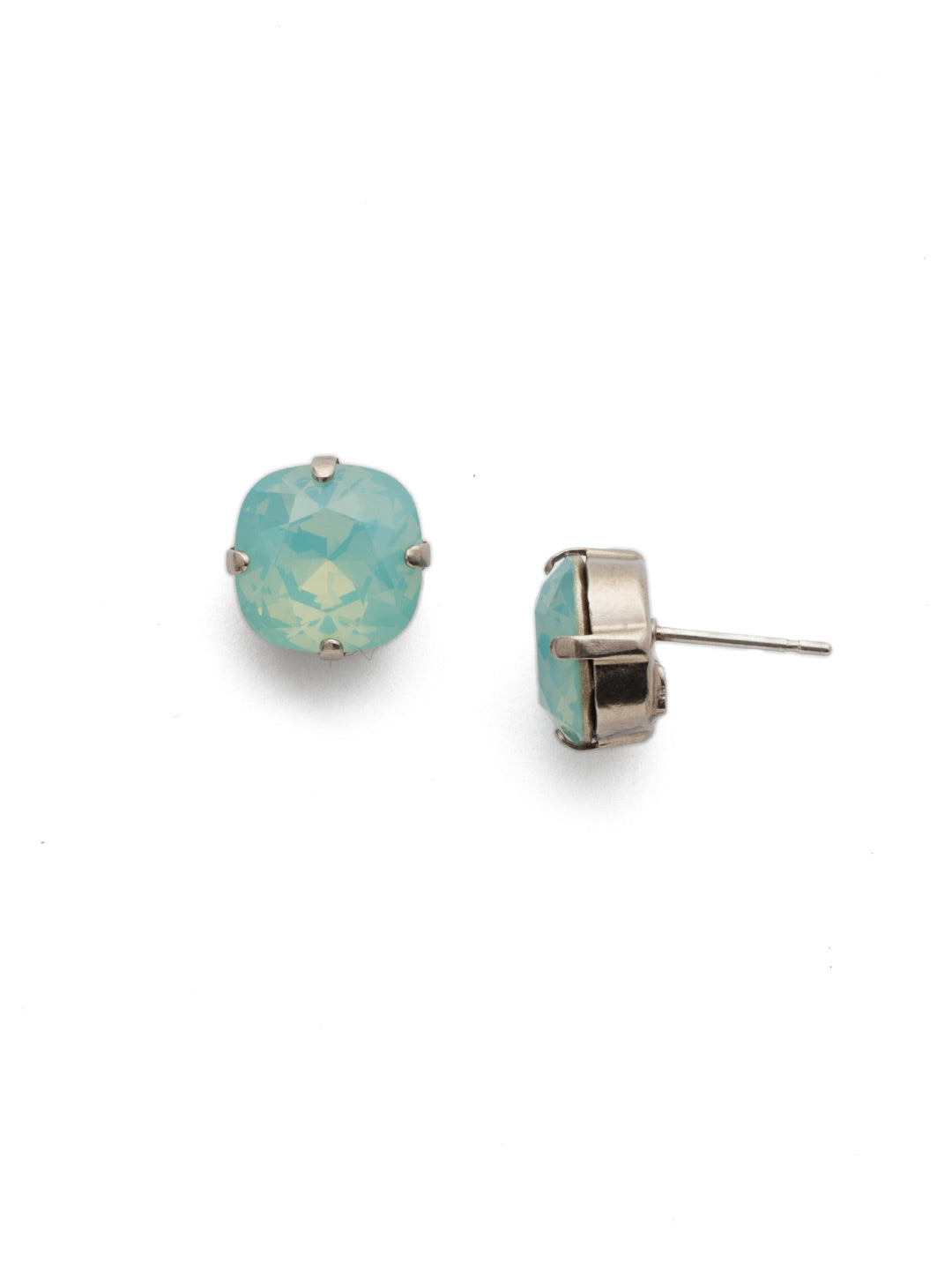 Halcyon Stud Earrings - EDH25ASPAC - <p>A beautiful, luminous cushion-cut crystal in a classic four-pronged setting that's ideal for everyday wear. From Sorrelli's Pacific Opal collection in our Antique Silver-tone finish.</p>