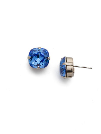 Halcyon Stud Earrings - EDH25ASSAP - <p>A beautiful, luminous cushion-cut crystal in a classic four-pronged setting that's ideal for everyday wear. From Sorrelli's Sapphire collection in our Antique Silver-tone finish.</p>