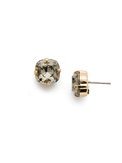 Halcyon Stud Earrings - EDH25BGBD - <p>A beautiful, luminous cushion-cut crystal in a classic four-pronged setting that's ideal for everyday wear. From Sorrelli's Black Diamond collection in our Bright Gold-tone finish.</p>