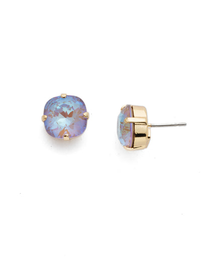 Halcyon Stud Earrings - EDH25BGCSM - A beautiful, luminous cushion-cut crystal in a classic four-pronged setting that's ideal for everyday wear. From Sorrelli's Cashmere collection in our Bright Gold-tone finish.