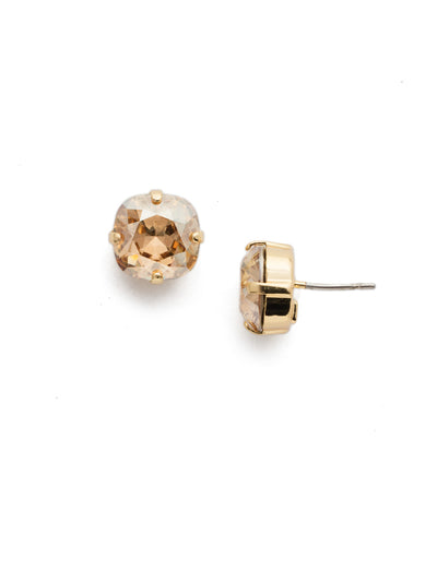 Halcyon Stud Earrings - EDH25BGDCH - <p>A beautiful, luminous cushion-cut crystal in a classic four-pronged setting that's ideal for everyday wear. From Sorrelli's Dark Champagne collection in our Bright Gold-tone finish.</p>
