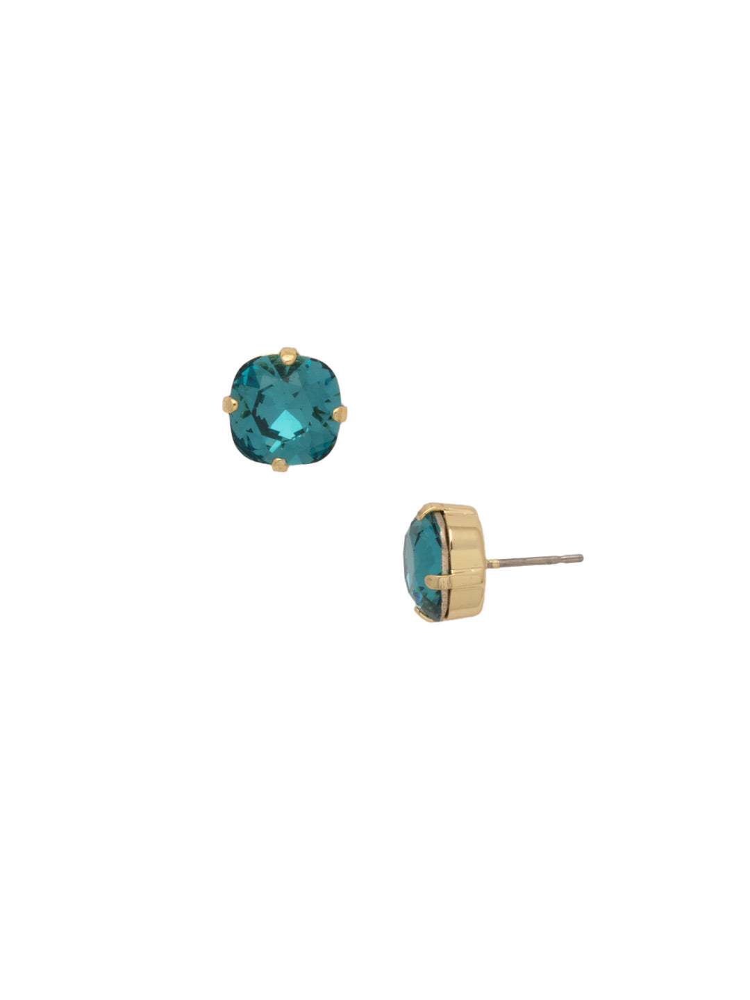 Halcyon Stud Earrings - EDH25BGHBR - <p>A beautiful, luminous cushion-cut crystal in a classic four-pronged setting that's ideal for everyday wear. From Sorrelli's Happy Birthday Redux collection in our Bright Gold-tone finish.</p>