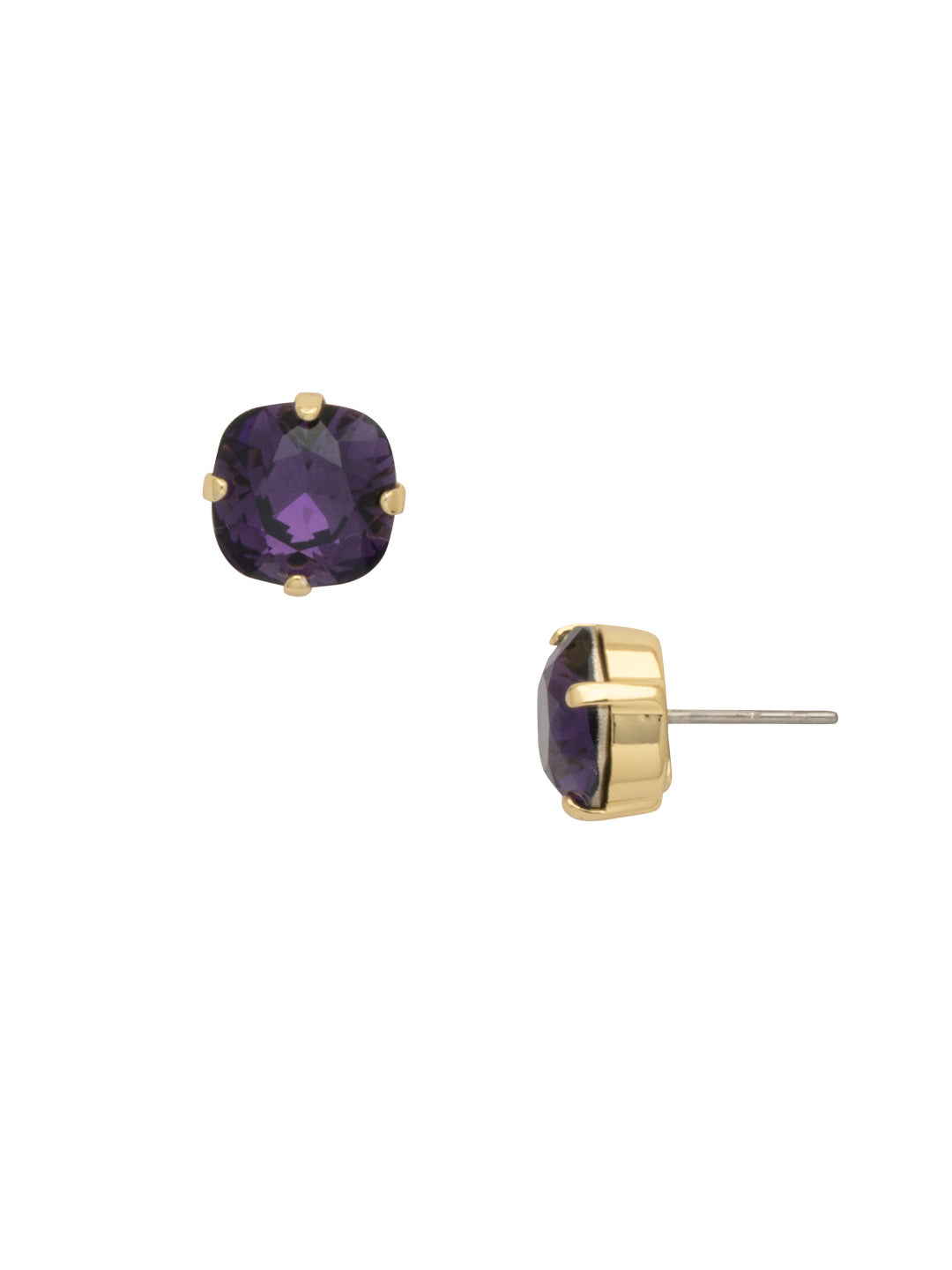 Halcyon Stud Earrings - EDH25BGMDG - <p>A beautiful, luminous cushion-cut crystal in a classic four-pronged setting that's ideal for everyday wear. From Sorrelli's Mardi Gras collection in our Bright Gold-tone finish.</p>