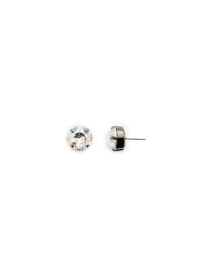 Halcyon Stud Earrings - EDH25GMGNS - A beautiful, luminous cushion-cut crystal in a classic four-pronged setting that's ideal for everyday wear. From Sorrelli's Golden Shadow collection in our Gun Metal finish.
