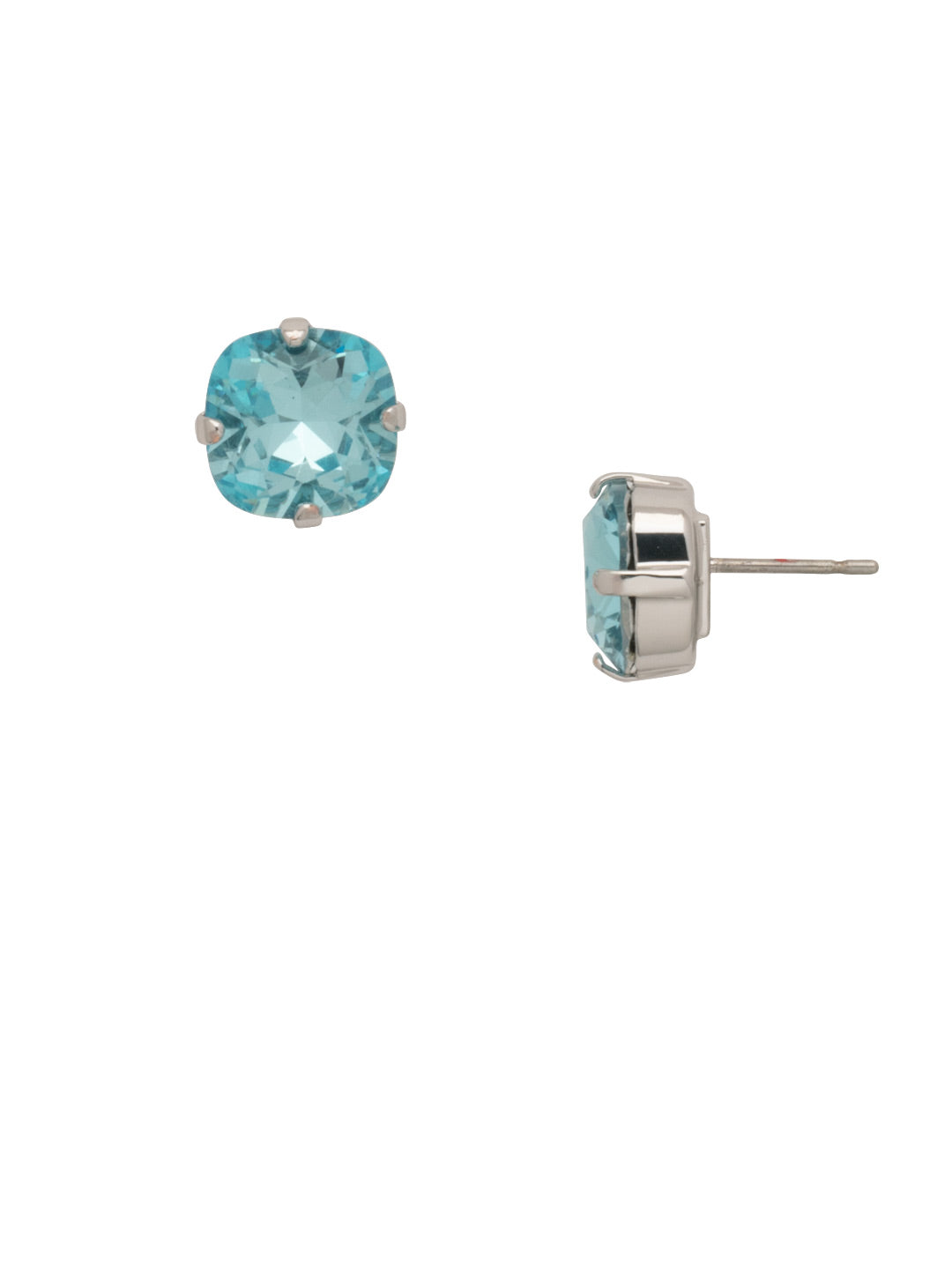 Halcyon Stud Earrings - EDH25PDAQU - <p>A beautiful, luminous cushion-cut crystal in a classic four-pronged setting that's ideal for everyday wear. From Sorrelli's Aquamarine collection in our Palladium finish.</p>