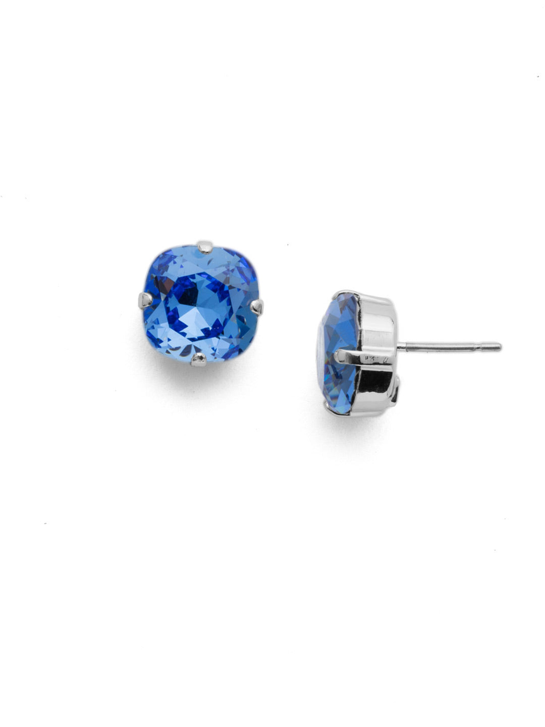 Halcyon Stud Earrings - EDH25PDSAP - <p>A beautiful, luminous cushion-cut crystal in a classic four-pronged setting that's ideal for everyday wear. From Sorrelli's Sapphire collection in our Palladium finish.</p>
