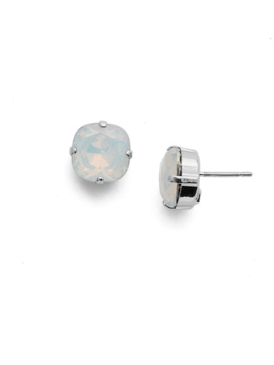 Halcyon Stud Earrings - EDH25PDWO - <p>A beautiful, luminous cushion-cut crystal in a classic four-pronged setting that's ideal for everyday wear. From Sorrelli's White Opal collection in our Palladium finish.</p>