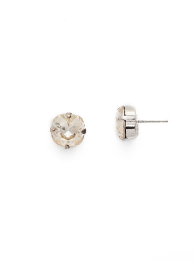 Halcyon Stud Earrings - EDH25RHCCH - <p>A beautiful, luminous cushion-cut crystal in a classic four-pronged setting that's ideal for everyday wear. From Sorrelli's Crystal Champagne collection in our Palladium Silver-tone finish.</p>