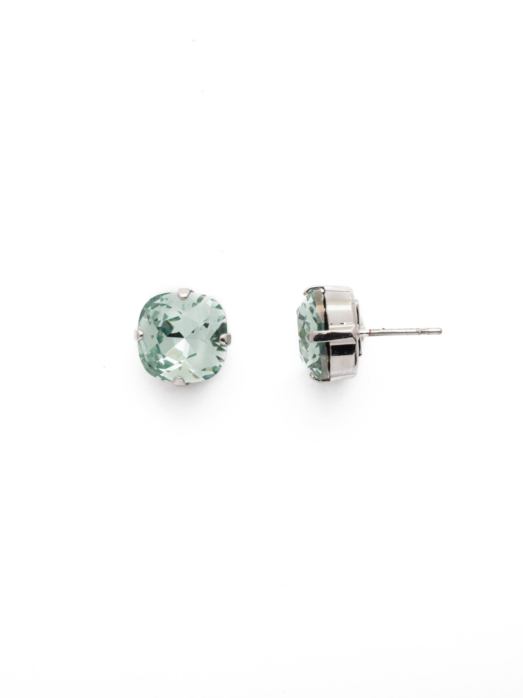 Halcyon Stud Earrings - EDH25RHMIN - A beautiful, luminous cushion-cut crystal in a classic four-pronged setting that's ideal for everyday wear. From Sorrelli's Mint collection in our Palladium Silver-tone finish.
