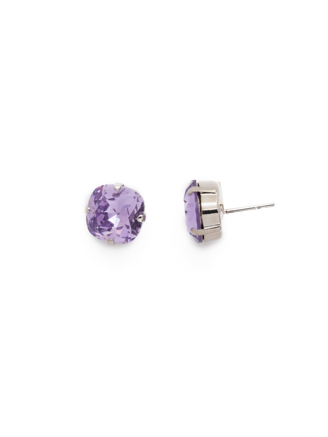 Halcyon Stud Earrings - EDH25RHVI - <p>A beautiful, luminous cushion-cut crystal in a classic four-pronged setting that's ideal for everyday wear. From Sorrelli's Violet collection in our Palladium Silver-tone finish.</p>