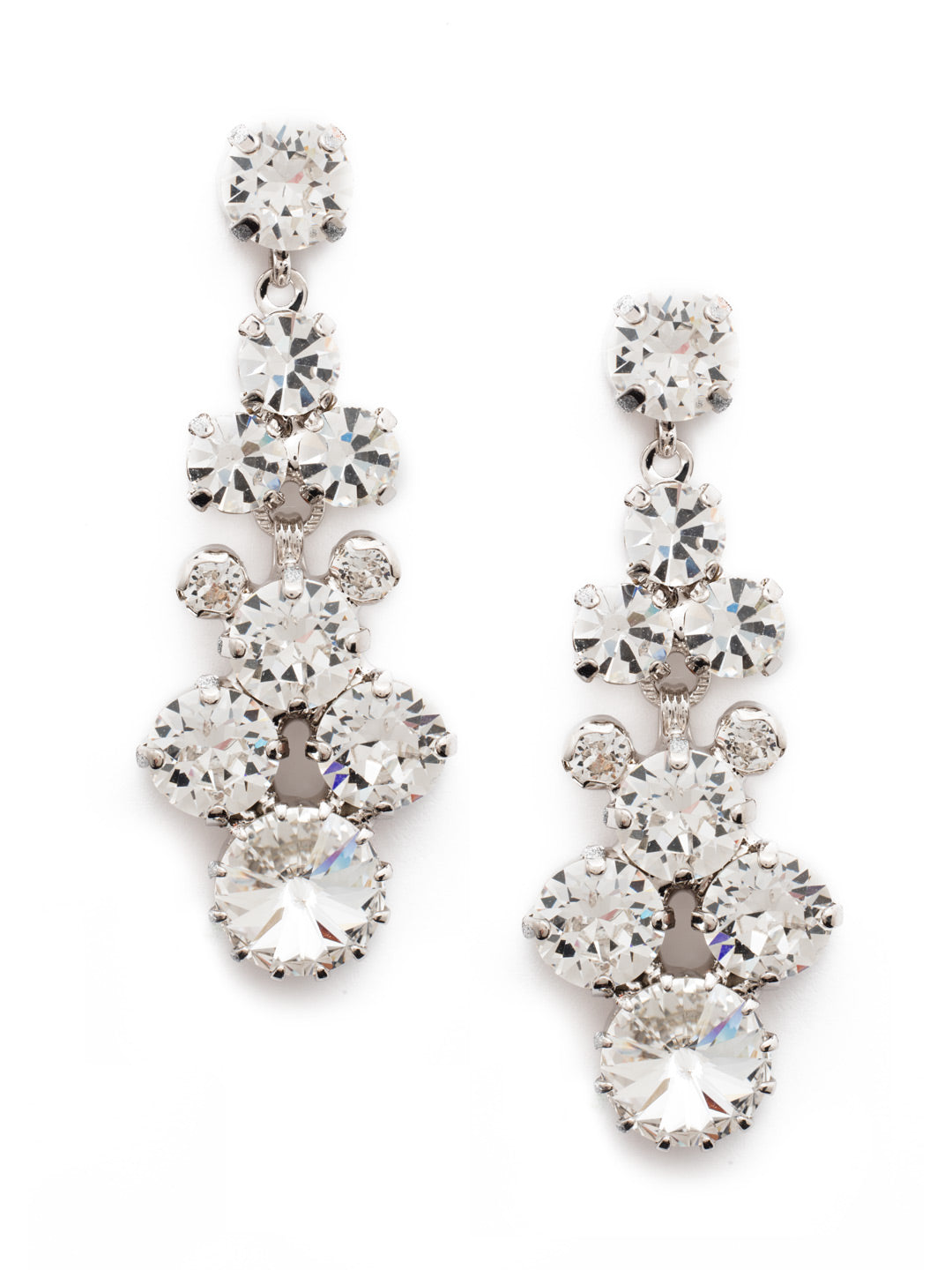 Well-Rounded Crystal Drop Dangle Earrings - EDH27RHCRY - <p>Our Well-Rounded Crystal Drop Earring features an array of round crystals cascading from a post. Crystal clusters form this exquisite earring for a magnificent statement. From Sorrelli's Crystal collection in our Palladium Silver-tone finish.</p>