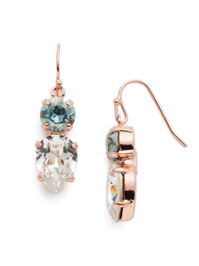 Brilliant Teardrop Dangle Earrings - EDH62RGCAZ - <p>A brilliant teardrop crystal hanging from a round crystal post make these earrings perfect for any occasion From Sorrelli's Crystal Azure collection in our Rose Gold-tone finish.</p>