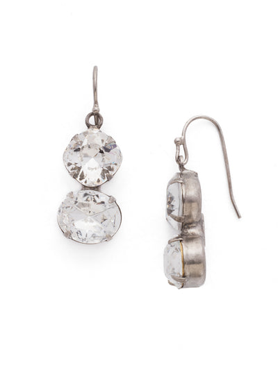 Dynamic Duo Earring - EDH63ASCRY - <p>A cushion cut crystal and an oval cut crystal are paired together for a look that offers everyday allure. From Sorrelli's Crystal collection in our Antique Silver-tone finish.</p>