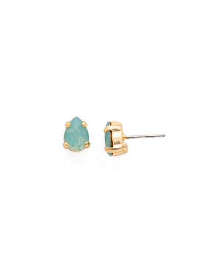 Petitie Pear Stud Earrings - EDJ19BGPAC - <p>Our Embellished Mini Pear Cut Post Earrings keep it casual while still bringing on the bling. A teardrop gemstone enclosed in brass detail offers casual yet edgy adornment. From Sorrelli's Pacific Opal collection in our Bright Gold-tone finish.</p>
