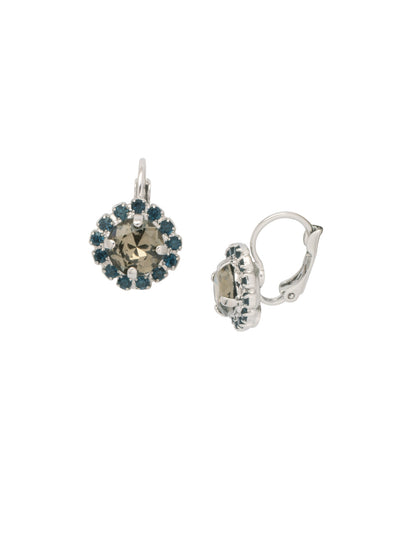 Haute Halo Dangle Earrings - EDL10PDASP - <p>A central round crystal with an elegant halo of gems embodies elegance and style. From Sorrelli's Aspen SKY collection in our Palladium finish.</p>