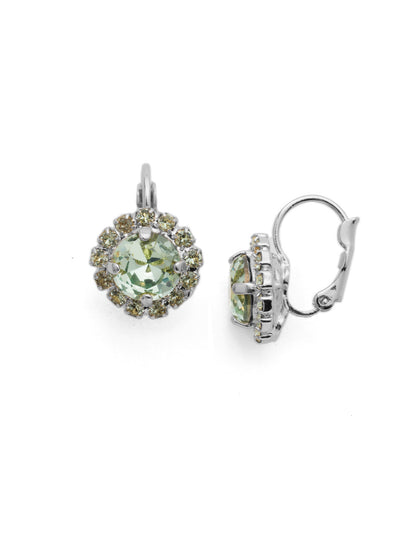 Haute Halo Dangle Earrings - EDL10PDMIN - <p>A central round crystal with an elegant halo of gems embodies elegance and style. From Sorrelli's Mint collection in our Palladium finish.</p>