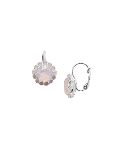 Haute Halo Dangle Earrings - EDL10PDROW - <p>A central round crystal with an elegant halo of gems embodies elegance and style. From Sorrelli's Rose Water collection in our Palladium finish.</p>