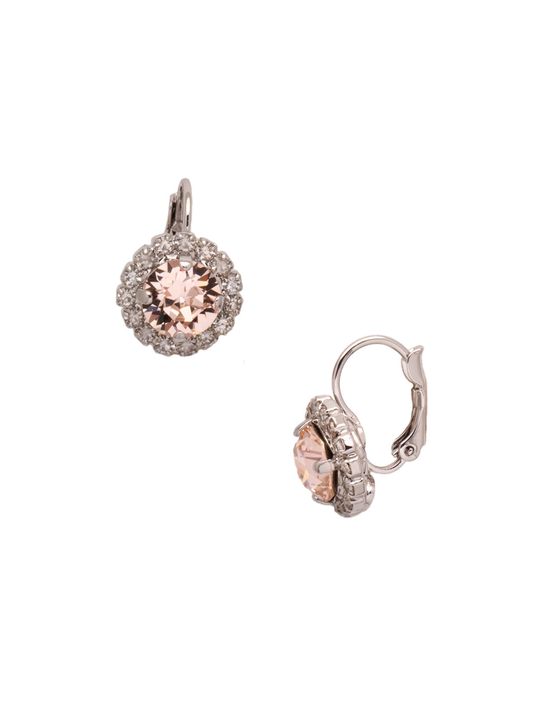 Haute Halo Dangle Earrings - EDL10PDSNB - <p>A central round crystal with an elegant halo of gems embodies elegance and style. From Sorrelli's Snow Bunny collection in our Palladium finish.</p>
