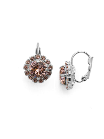 Haute Halo Dangle Earrings - EDL10PDVIN - <p>A central round crystal with an elegant halo of gems embodies elegance and style. From Sorrelli's Vintage Rose collection in our Palladium finish.</p>