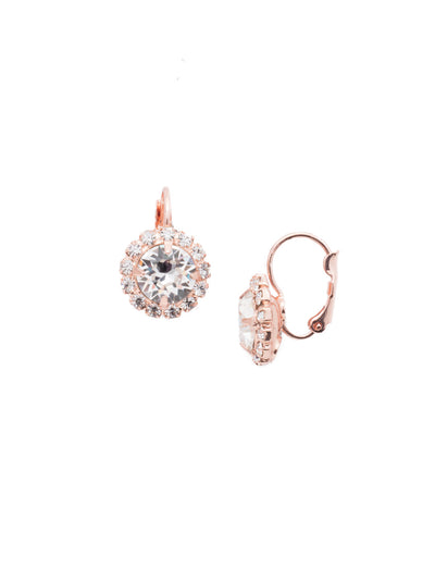 Haute Halo Dangle Earrings - EDL10RGCRY - <p>A central round crystal with an elegant halo of gems embodies elegance and style. From Sorrelli's Crystal collection in our Rose Gold-tone finish.</p>