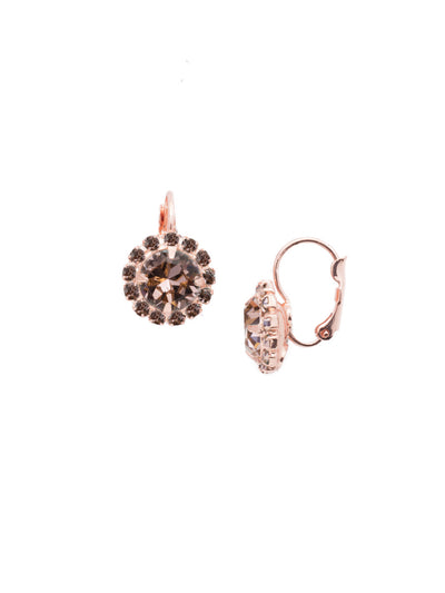 Haute Halo Dangle Earrings - EDL10RGVIN - <p>A central round crystal with an elegant halo of gems embodies elegance and style. From Sorrelli's Vintage Rose collection in our Rose Gold-tone finish.</p>