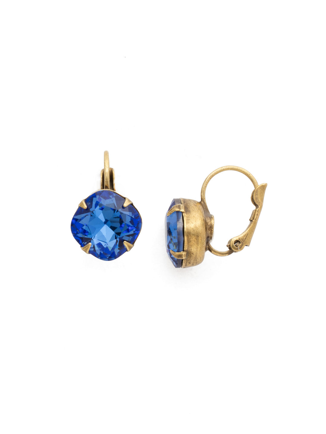 Cushion-Cut Dangle Earrings - EDL12AGSAP - <p>A simple, yet stunning earring featuring a cushion cut crystal that will never go out of style. From Sorrelli's Sapphire collection in our Antique Gold-tone finish.</p>