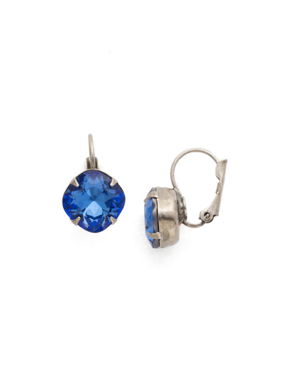 Cushion-Cut Dangle Earrings - EDL12ASSAP - <p>A simple, yet stunning earring featuring a cushion cut crystal that will never go out of style. From Sorrelli's Sapphire collection in our Antique Silver-tone finish.</p>