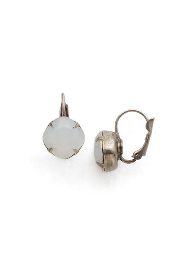 Cushion-Cut Dangle Earrings - EDL12ASWO - <p>A simple, yet stunning earring featuring a cushion cut crystal that will never go out of style. From Sorrelli's White Opal collection in our Antique Silver-tone finish.</p>