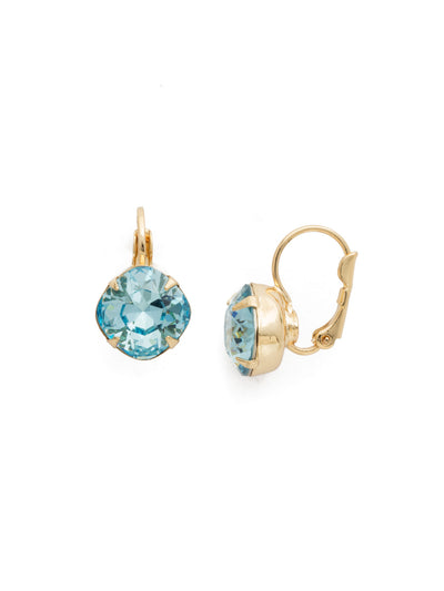Cushion-Cut Dangle Earrings - EDL12BGAQU - <p>A simple, yet stunning earring featuring a cushion cut crystal that will never go out of style. From Sorrelli's Aquamarine collection in our Bright Gold-tone finish.</p>