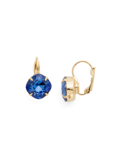 Cushion-Cut Dangle Earrings - EDL12BGSAP - <p>A simple, yet stunning earring featuring a cushion cut crystal that will never go out of style. From Sorrelli's Sapphire collection in our Bright Gold-tone finish.</p>