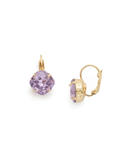 Cushion-Cut Dangle Earrings - EDL12BGVI - <p>A simple, yet stunning earring featuring a cushion cut crystal that will never go out of style. From Sorrelli's Violet collection in our Bright Gold-tone finish.</p>