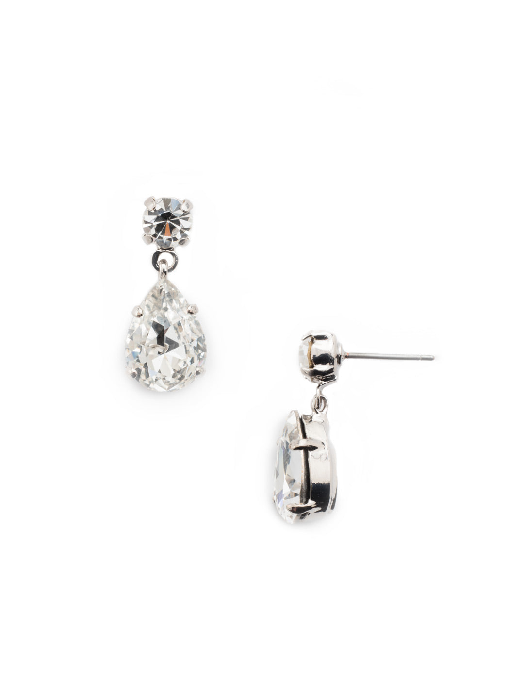 Charming Crystal Teardrop Dangle Earrings - EDL19RHCRY