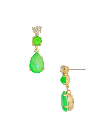 Lennox Dangle Earrings - EDM49BGETG - <p>! From Sorrelli's Electric Green  collection in our Bright Gold-tone finish.</p>