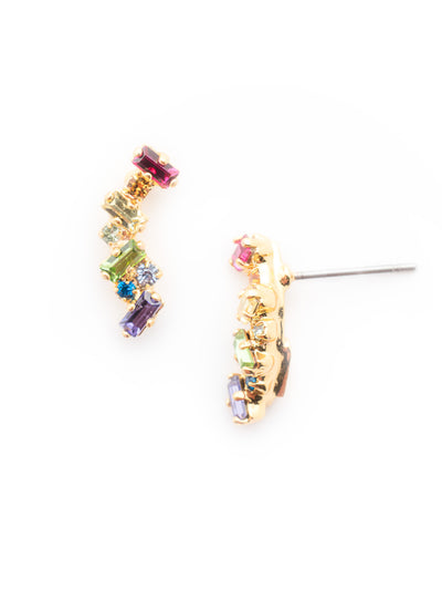 Dotted Line Ear Crawler Stud Earrings - EDM9BGPRI - <p>Baguettes and petite round crystals set in a casual pattern make this crawler the perfect choice for day or evening wear. From Sorrelli's Prism collection in our Bright Gold-tone finish.</p>