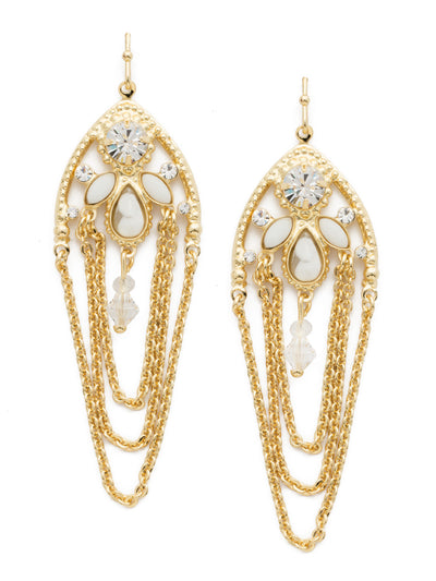 Charming Chain Earring - EDN101BGCRY - <p>Talk about movement! These playful earrings feature the three C's - crystals, cabochons &amp; chains! From Sorrelli's Crystal collection in our Bright Gold-tone finish.</p>