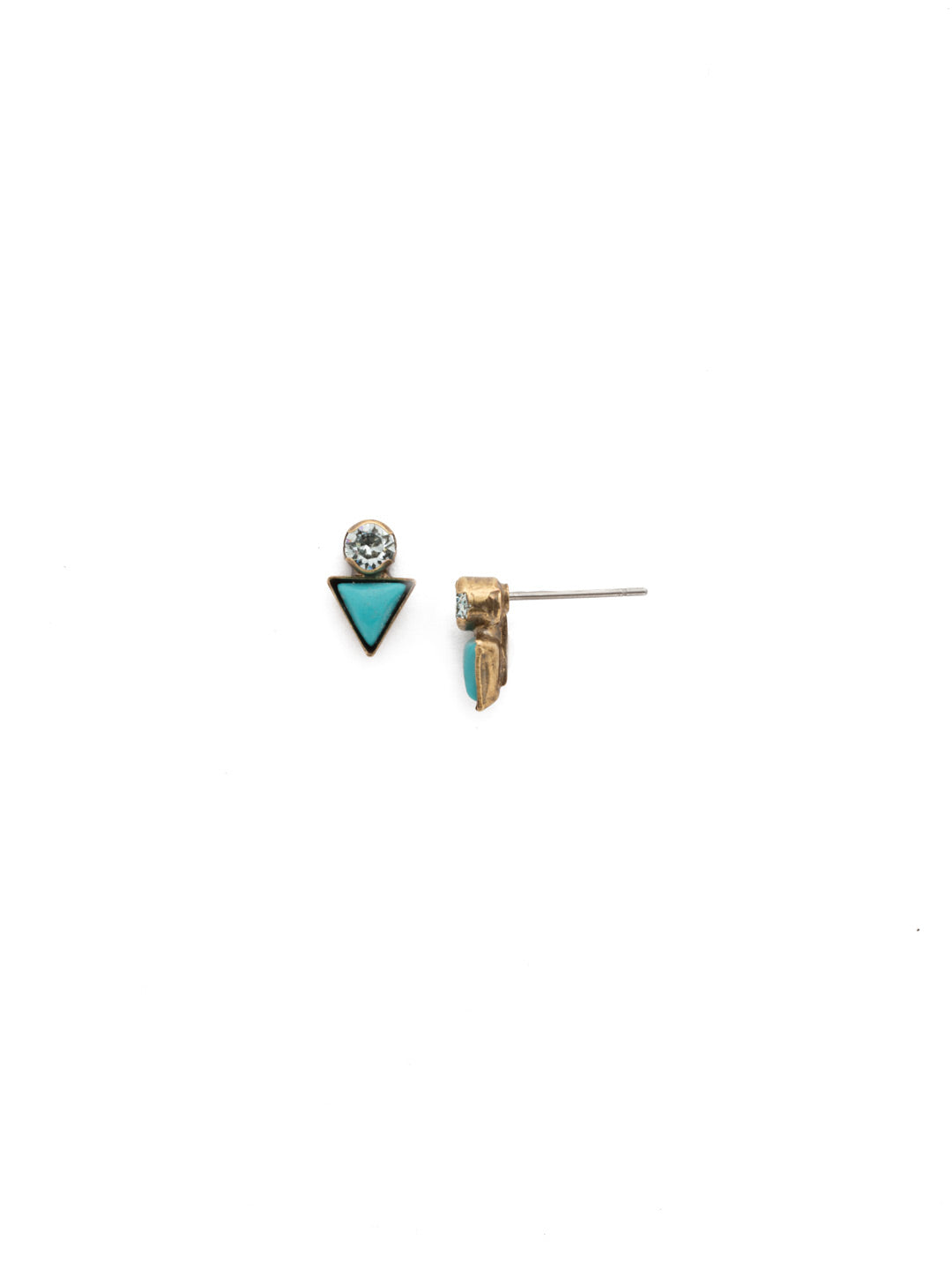 Kyra Earring Stud Earrings - EDN13AGAZ - A classic Sorrelli style to make a statement or wear everyday. From Sorrelli's Azure Allure collection in our Antique Gold-tone finish.
