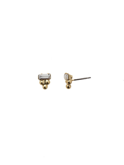 Cecilia Stud Earring - EDN19BGCRY - <p>Put on the Cecilia Stud Earrings when you want to elevate any outfit. These dainty studs pack a lot of style. An emerald cut crystal joins with three round crystals on a comfortable earring post. From Sorrelli's Crystal collection in our Bright Gold-tone finish.</p>