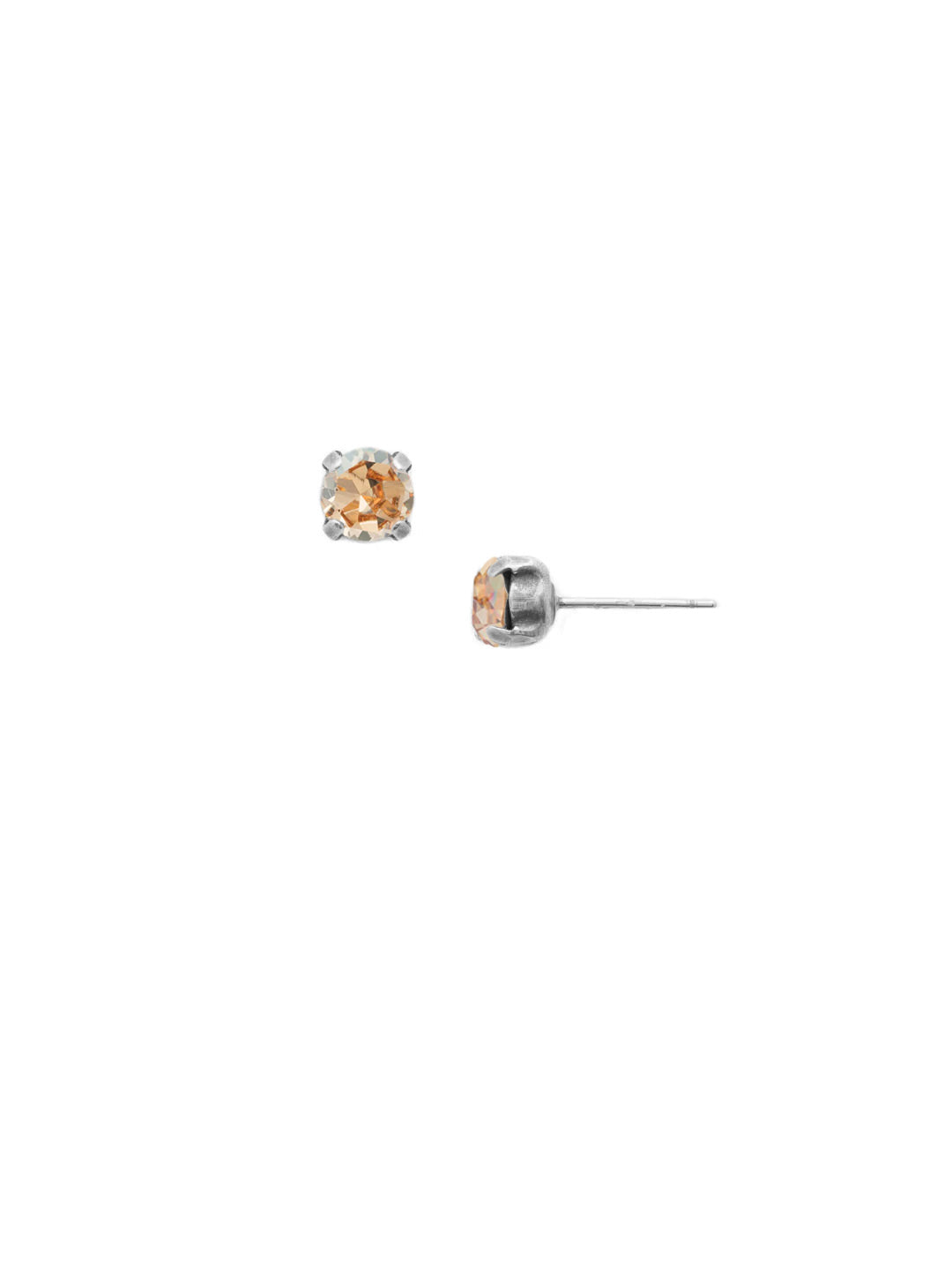 Jayda Stud Earrings - EDN32ASDCH - <p>The Jayda Stud Earrings are the perfect every day wardrobe staple. A round crystal nestles perfectly in a metal plated post with four prongs. </p><p>Need help picking a stud? <a href="https://www.sorrelli.com/blogs/sisterhood/round-stud-earrings-101-a-rundown-of-sizes-styles-and-sparkle">Check out our size guide!</a> From Sorrelli's Dark Champagne collection in our Antique Silver-tone finish.</p>