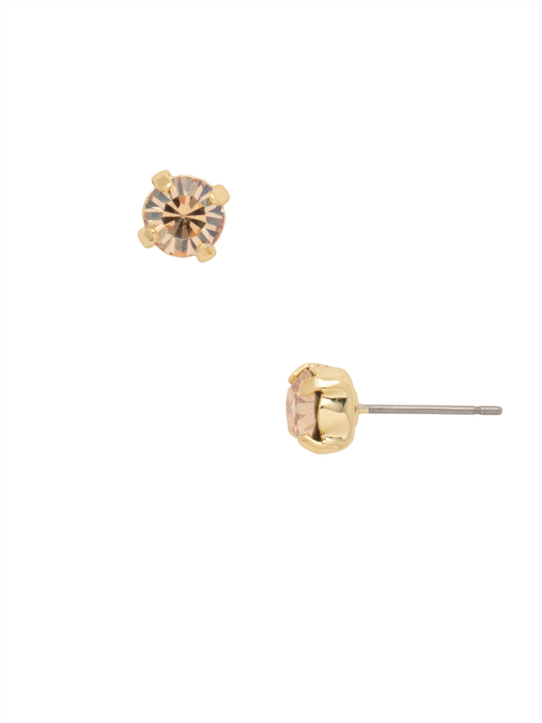 Jayda Stud Earrings - EDN32BGDCH - <p>The Jayda Stud Earrings are the perfect every day wardrobe staple. A round crystal nestles perfectly in a metal plated post with four prongs. </p><p>Need help picking a stud? <a href="https://www.sorrelli.com/blogs/sisterhood/round-stud-earrings-101-a-rundown-of-sizes-styles-and-sparkle">Check out our size guide!</a> From Sorrelli's Dark Champagne collection in our Bright Gold-tone finish.</p>
