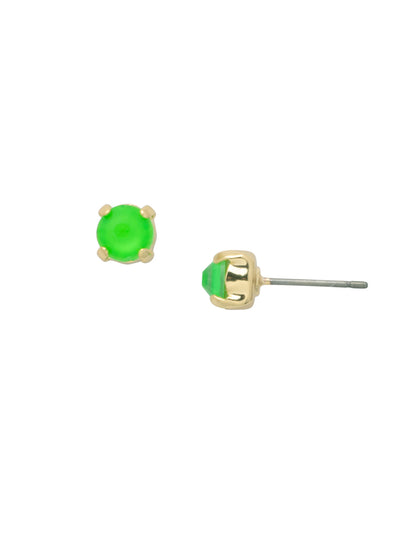 Jayda Stud Earrings - EDN32BGETG - <p>The Jayda Stud Earrings are the perfect every day wardrobe staple. A round crystal nestles perfectly in a metal plated post with four prongs. </p><p>Need help picking a stud? <a href="https://www.sorrelli.com/blogs/sisterhood/round-stud-earrings-101-a-rundown-of-sizes-styles-and-sparkle">Check out our size guide!</a> From Sorrelli's Electric Green  collection in our Bright Gold-tone finish.</p>