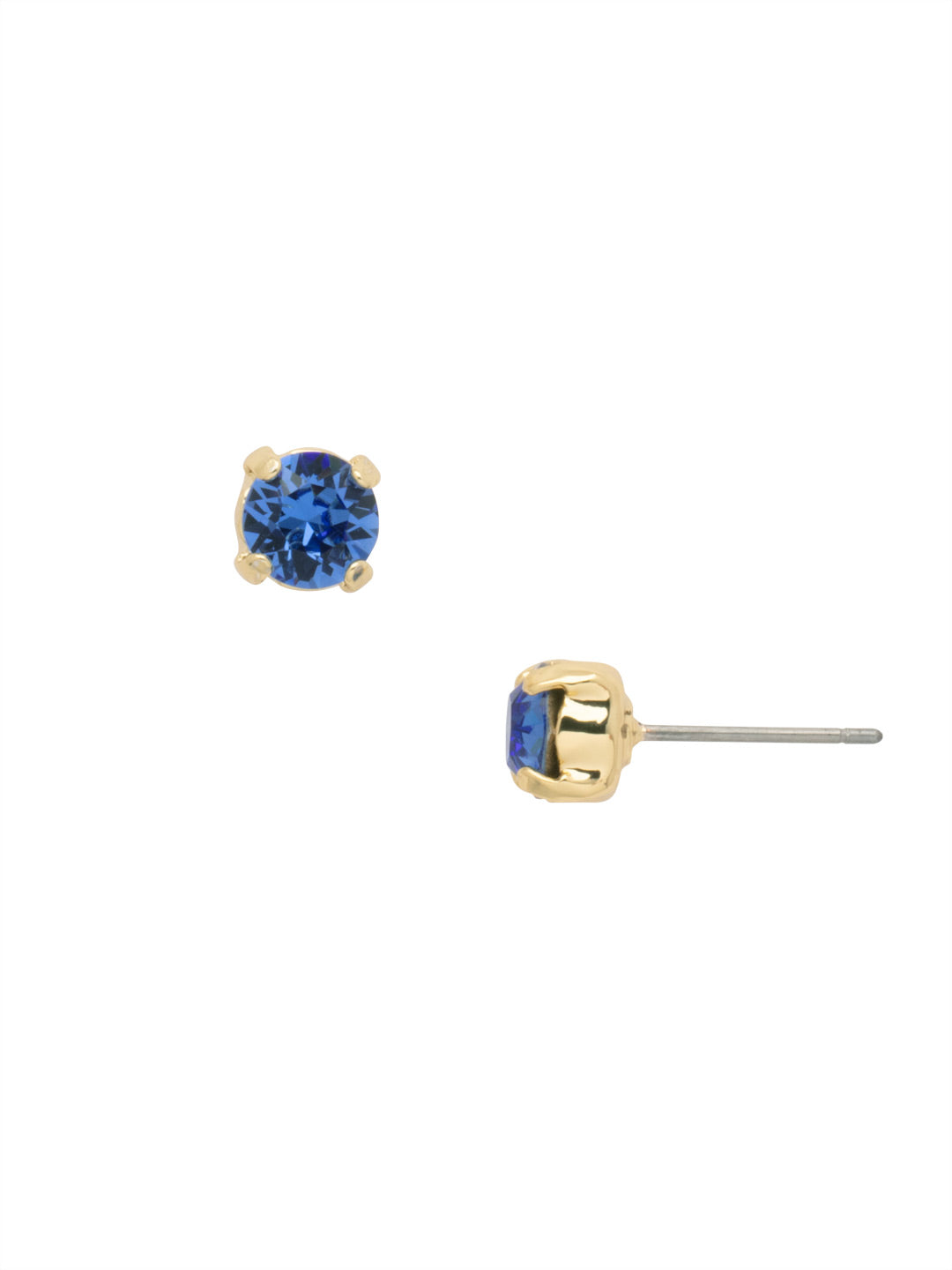 Jayda Stud Earrings - EDN32BGSAP - <p>The Jayda Stud Earrings are the perfect every day wardrobe staple. A round crystal nestles perfectly in a metal plated post with four prongs. </p><p>Need help picking a stud? <a href="https://www.sorrelli.com/blogs/sisterhood/round-stud-earrings-101-a-rundown-of-sizes-styles-and-sparkle">Check out our size guide!</a> From Sorrelli's Sapphire collection in our Bright Gold-tone finish.</p>