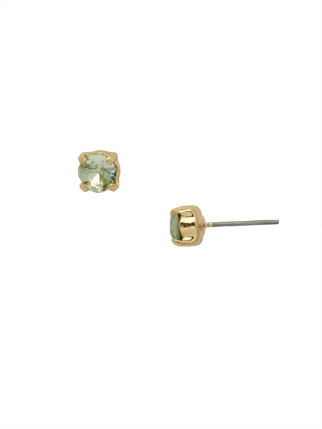 Jayda Stud Earrings - EDN32BGSGR - <p>The Jayda Stud Earrings are the perfect every day wardrobe staple. A round crystal nestles perfectly in a metal plated post with four prongs. </p><p>Need help picking a stud? <a href="https://www.sorrelli.com/blogs/sisterhood/round-stud-earrings-101-a-rundown-of-sizes-styles-and-sparkle">Check out our size guide!</a> From Sorrelli's Sage Green collection in our Bright Gold-tone finish.</p>