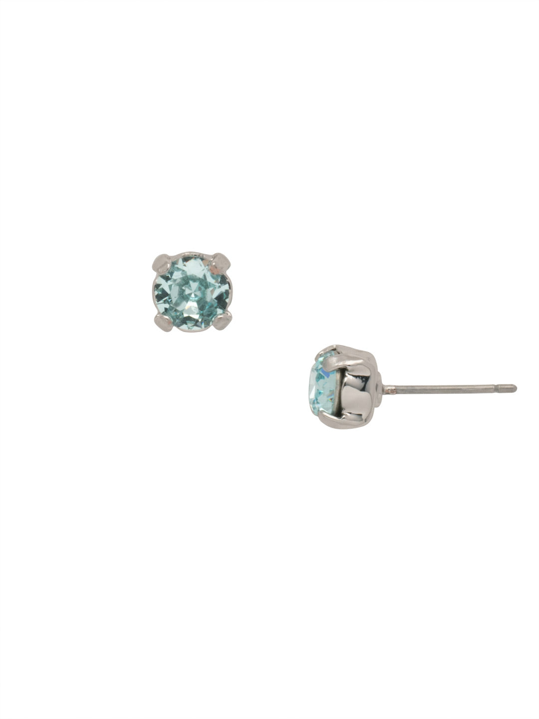 Jayda Stud Earrings - EDN32PDAQU - <p>The Jayda Stud Earrings are the perfect every day wardrobe staple. A round crystal nestles perfectly in a metal plated post with four prongs. </p><p>Need help picking a stud? <a href="https://www.sorrelli.com/blogs/sisterhood/round-stud-earrings-101-a-rundown-of-sizes-styles-and-sparkle">Check out our size guide!</a> From Sorrelli's Aquamarine collection in our Palladium finish.</p>