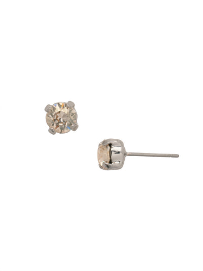 Jayda Stud Earrings - EDN32PDCCH - <p>The Jayda Stud Earrings are the perfect every day wardrobe staple. A round crystal nestles perfectly in a metal plated post with four prongs. </p><p>Need help picking a stud? <a href="https://www.sorrelli.com/blogs/sisterhood/round-stud-earrings-101-a-rundown-of-sizes-styles-and-sparkle">Check out our size guide!</a> From Sorrelli's Crystal Champagne collection in our Palladium finish.</p>