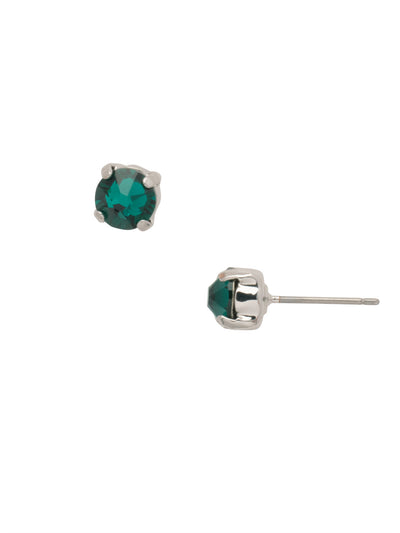 Jayda Stud Earrings - EDN32PDEME - <p>The Jayda Stud Earrings are the perfect every day wardrobe staple. A round crystal nestles perfectly in a metal plated post with four prongs. </p><p>Need help picking a stud? <a href="https://www.sorrelli.com/blogs/sisterhood/round-stud-earrings-101-a-rundown-of-sizes-styles-and-sparkle">Check out our size guide!</a> From Sorrelli's Emerald collection in our Palladium finish.</p>
